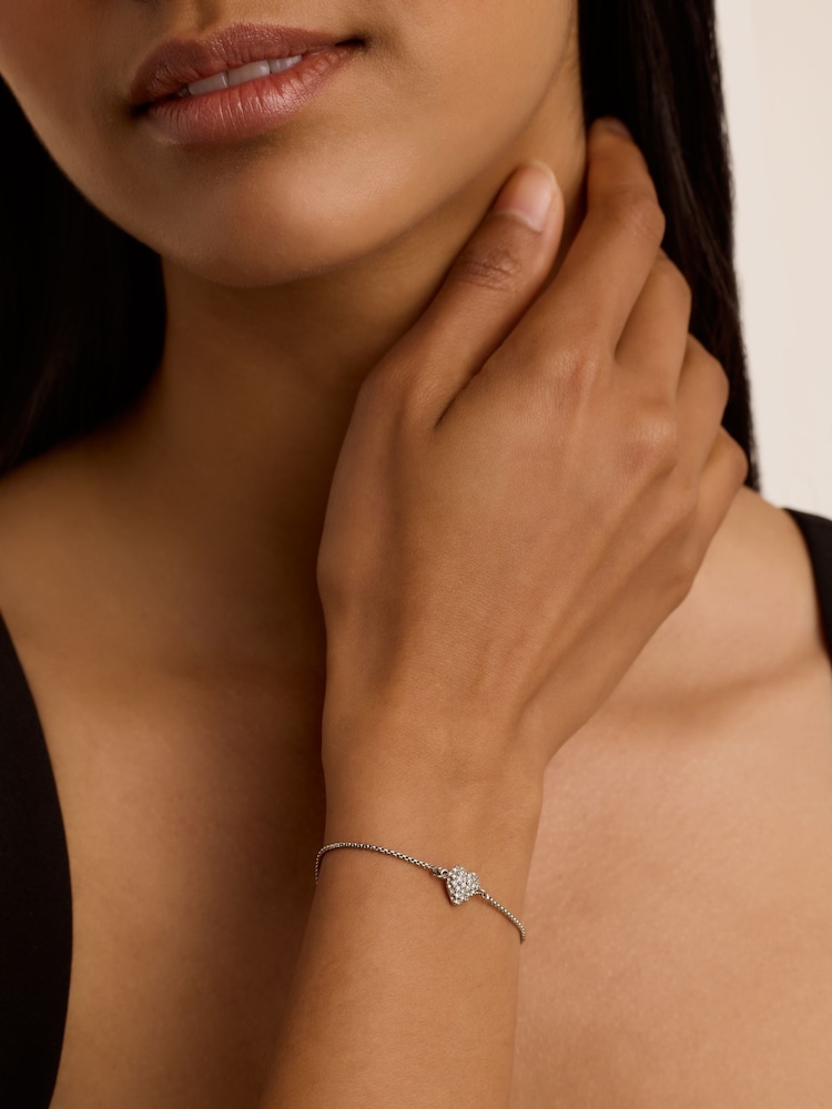 Ted Baker Silver Tone Adoria Crystal Sweetheart Adjustable Bracelet - Image 3 of 4