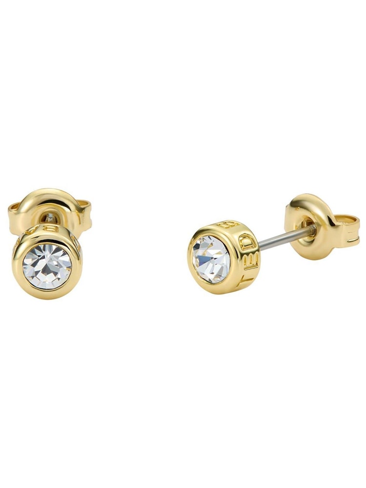 Ted Baker Gold Tone Sinee Mini Crystal Stud Earrings - Image 2 of 4