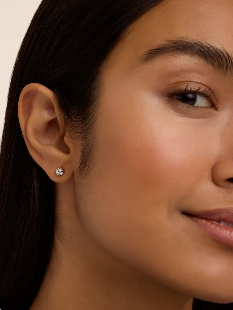 Ted Baker Silver Tone Sinee Mini Crystal Stud Earrings - Image 2 of 4