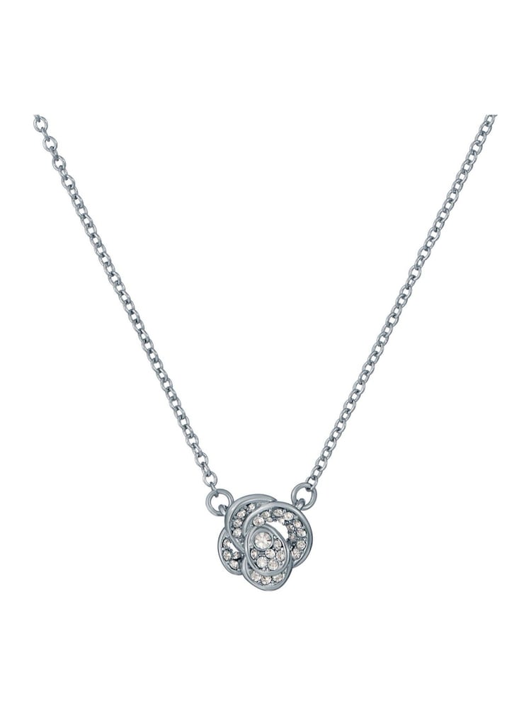 Ted Baker Silver Tone Florita Crystal Flower Pendant Necklace - Image 2 of 4