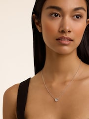 Ted Baker Silver Tone Florita Crystal Flower Pendant Necklace - Image 4 of 4