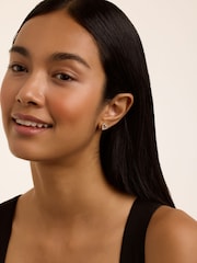 Ted Baker Silver Tone Amorina Crystal Halo Heart Stud Earrings - Image 4 of 4