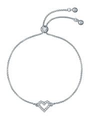 Ted Baker Silver Tone Amorita Crystal Halo Heart Adjustable Bracelet - Image 1 of 4