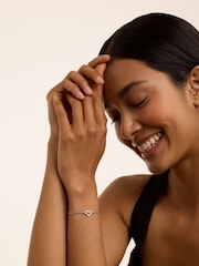 Ted Baker Silver Tone Amorita Crystal Halo Heart Adjustable Bracelet - Image 3 of 4