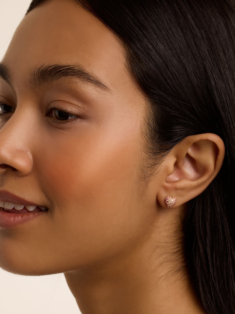 Ted Baker Gold Tone Adoraa Crystal Sweetheart Stud Earrings - Image 1 of 4