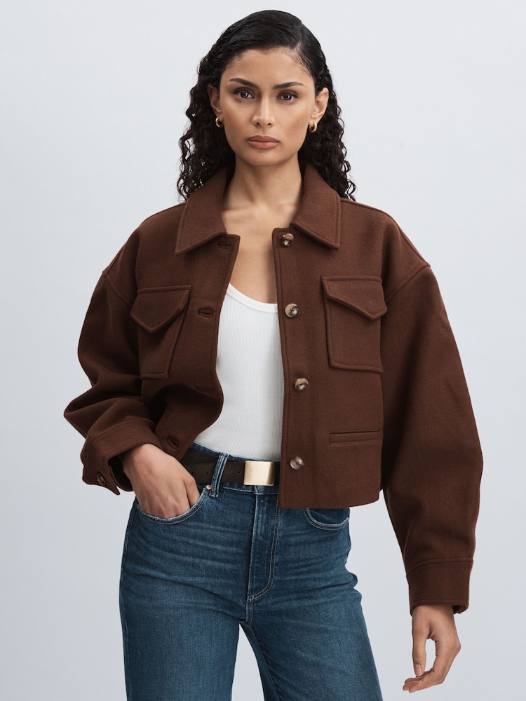 Paige Wool-Blend Cropped Jacket - Image 1 of 6