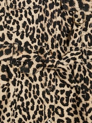 River Island Brown Girls Denim Leopard Print 100% Cotton Dress - Image 4 of 4