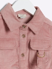 River Island Pink Girls Denim Leopard Print 100% Cotton Dress - Image 3 of 4