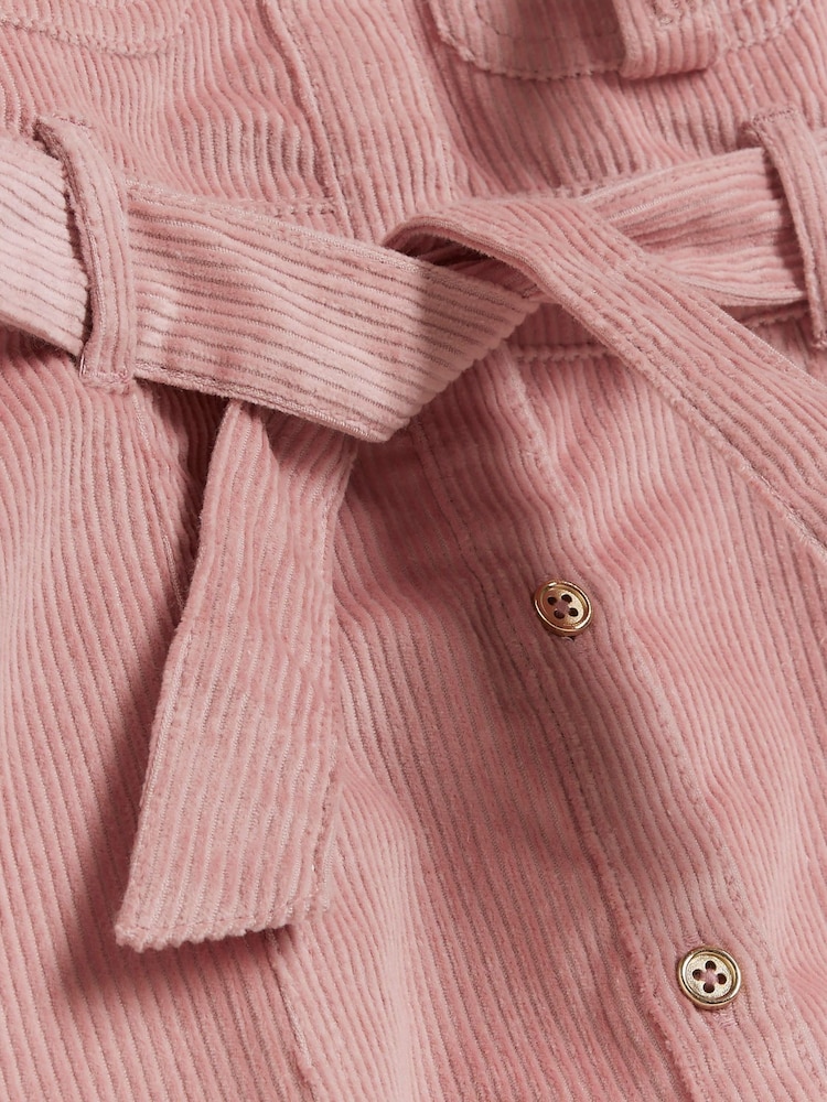 River Island Pink Girls Denim Leopard Print 100% Cotton Dress - Image 4 of 4