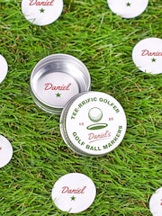 Personalised Golf Ball Markers In A Tin by Oakdene - Image 1 of 2
