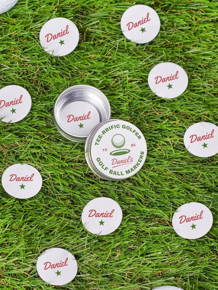 Personalised Golf Ball Markers In A Tin by Oakdene - Image 2 of 2