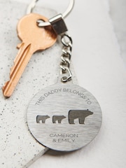 Daddy Baby Personalised Bears Keyring by Oakdene - Image 1 of 2
