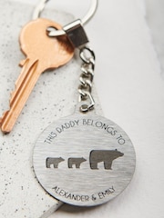 Daddy Baby Personalised Bears Keyring by Oakdene - Image 2 of 2
