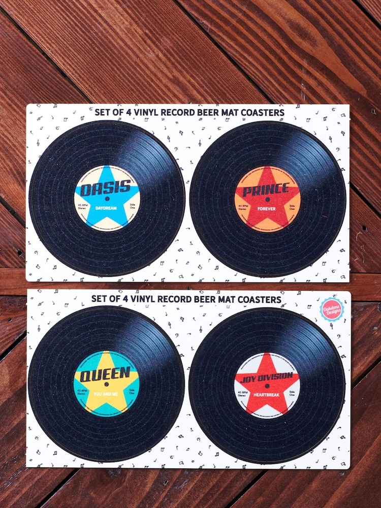 Personalised Vinyl Record Beer Mat by Oakdene - Image 1 of 1