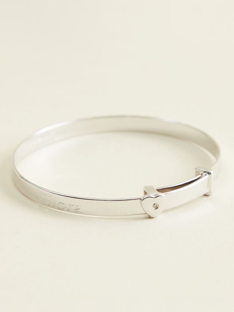 Baby Personalised Engraved Keepsake Bangle With Diamond by My 1st Years - Image 1 of 3