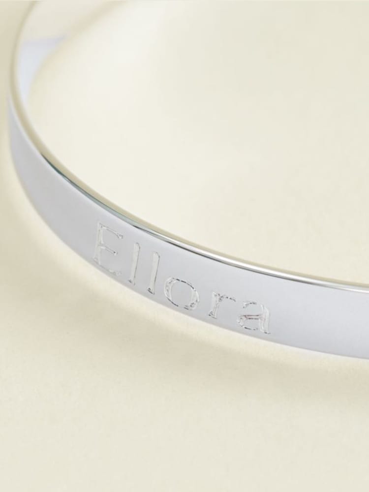 Baby Personalised Engraved Keepsake Bangle With Diamond by My 1st Years - Image 2 of 3
