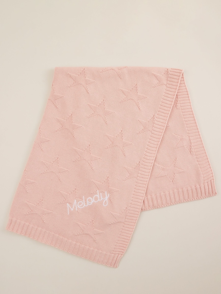 Personalised 100% Cotton Star Jacquard Blanket by My 1st Years - Image 1 of 6