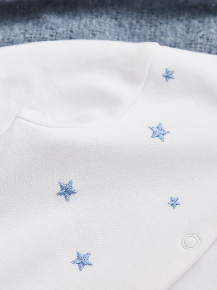 Personalised 100% Cotton Born in 2024 Star Design Sleepsuit By My 1st Years - Image 2 of 5