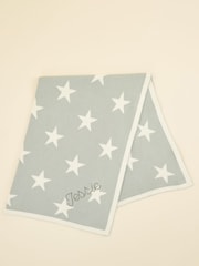 Personalised 100% Cotton Star Intarsia Blanket by My 1st Years - Image 1 of 4