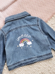 Personalised Rainbow Denim Jacket by My 1st Years - Image 1 of 5