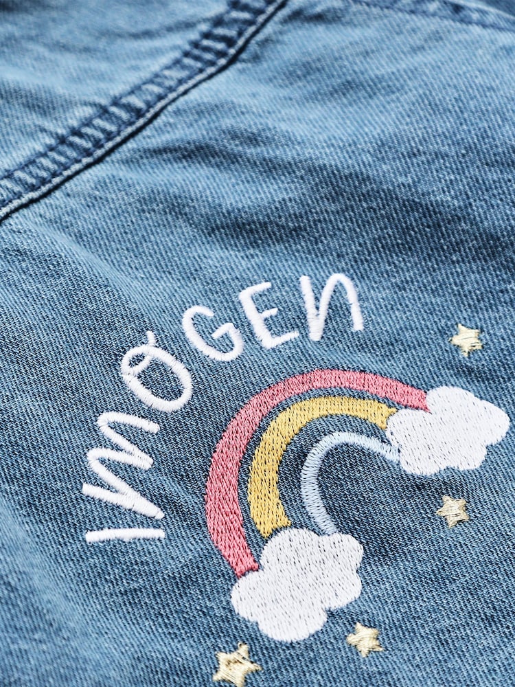 Personalised Rainbow Denim Jacket by My 1st Years - Image 2 of 5