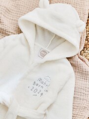 Personalised Born in 2024 Ivory Fleece Robe with Ears by My 1st Years - Image 1 of 5