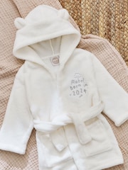 Personalised Born in 2024 Ivory Fleece Robe with Ears by My 1st Years - Image 3 of 5