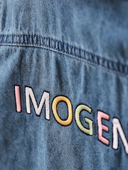 Personalised Pastel Letter Patch Denim Jacket by My 1st Years - Image 2 of 5
