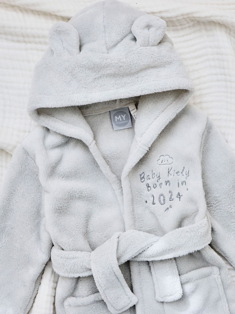 Personalised Born in 2024 Fleece Robe with Ears by My 1st Years - Image 1 of 5