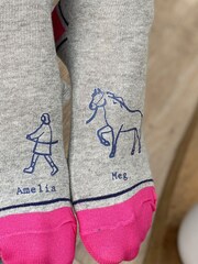 Personalised Horse and Owner Socks by Solesmith - Image 1 of 3