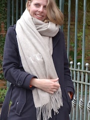 Personalised Embroidered Lambswool Blanket Scarf by Solesmith - Image 4 of 4