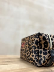 Personalised Embroidered Leopard Print Make Up Bag by Solesmith - Image 3 of 3
