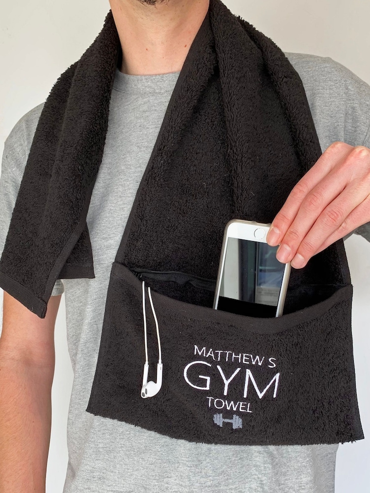 100% Cotton Bla Personalised Zip Towel by Solesmith - Image 3 of 3