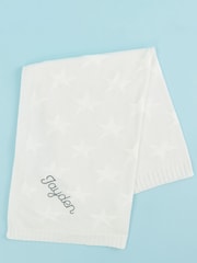 Personalised 100% Cotton Star Jacquard Blanket by My 1st Years - Image 1 of 6