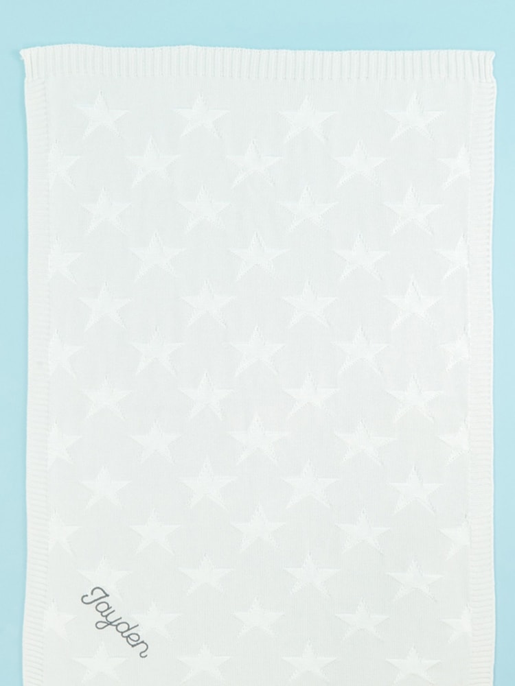 Personalised 100% Cotton Star Jacquard Blanket by My 1st Years - Image 2 of 6 Personalised 100% Cotton Star Jacquard Blanket by My 1st Years - Image 2 of 6