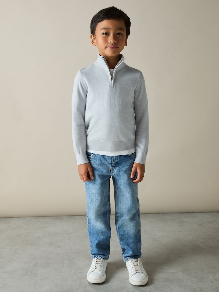 Iced Blue - Reiss – Blackhall – Pullover aus Merinowolle mit Viertelreißverschluss - Bild 1 von 4 Iced Blue - Reiss – Blackhall – Pullover aus Merinowolle mit Viertelreißverschluss - Bild 1 von 4