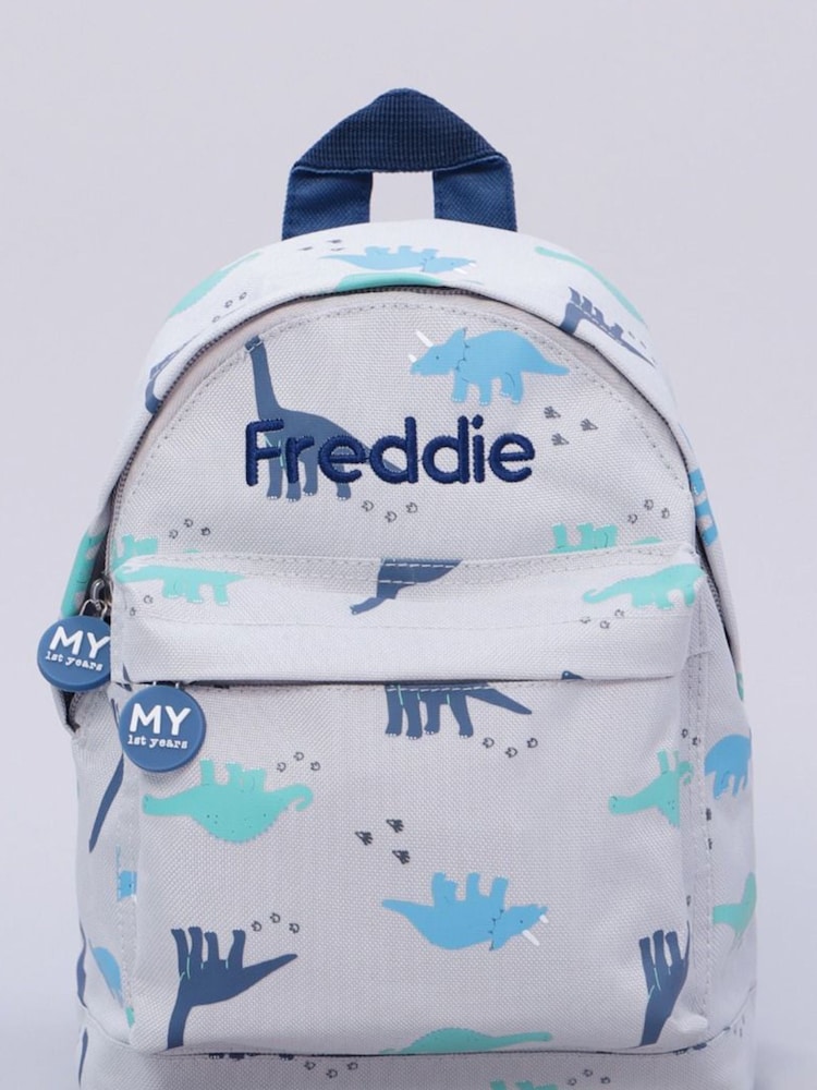 Personalised Dinosaur Print Mini Backpack by My 1st Years - Image 1 of 4