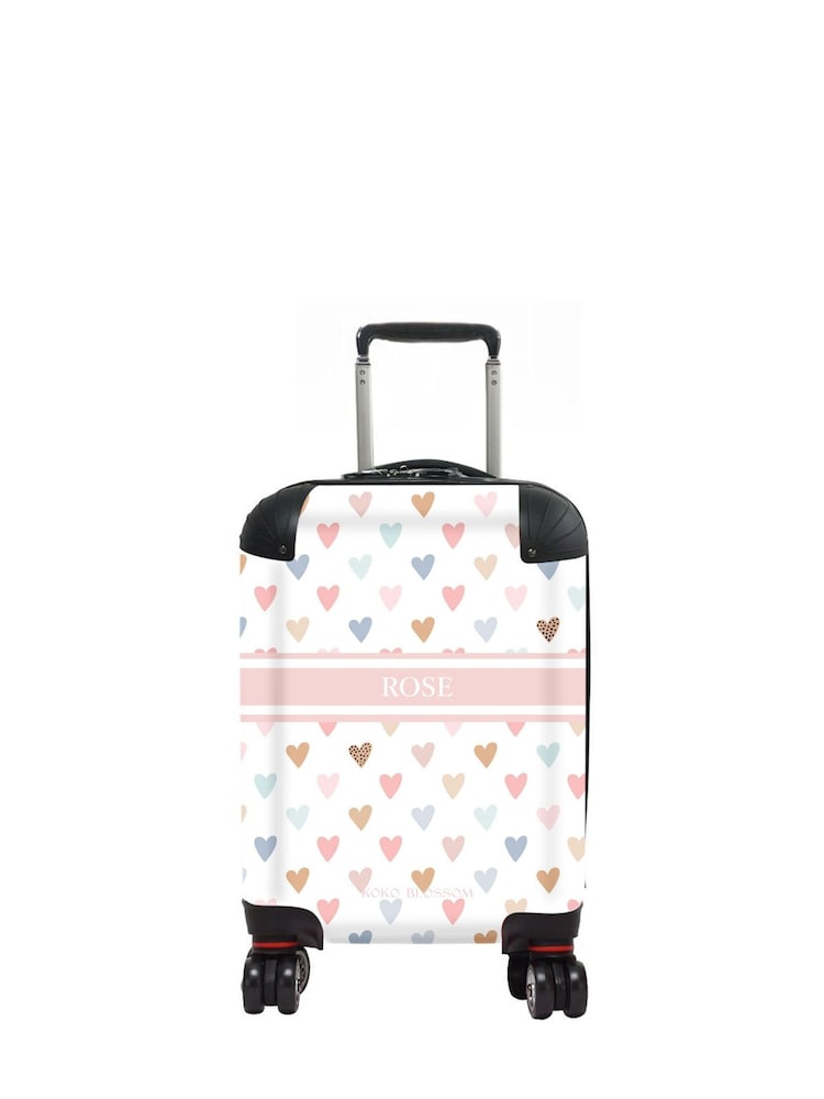 Personalised Cute Hearts Suitcase by Koko Blossom - Image 1 of 2