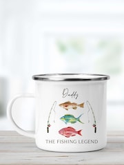 Gift Collective Personalised Fishing Legend Enamel Mug by Koko Blossom - Image 1 of 1