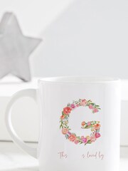 Gift Collective Grandma Personalised Floral Letter Mug by Koko Blossom - Image 1 of 2