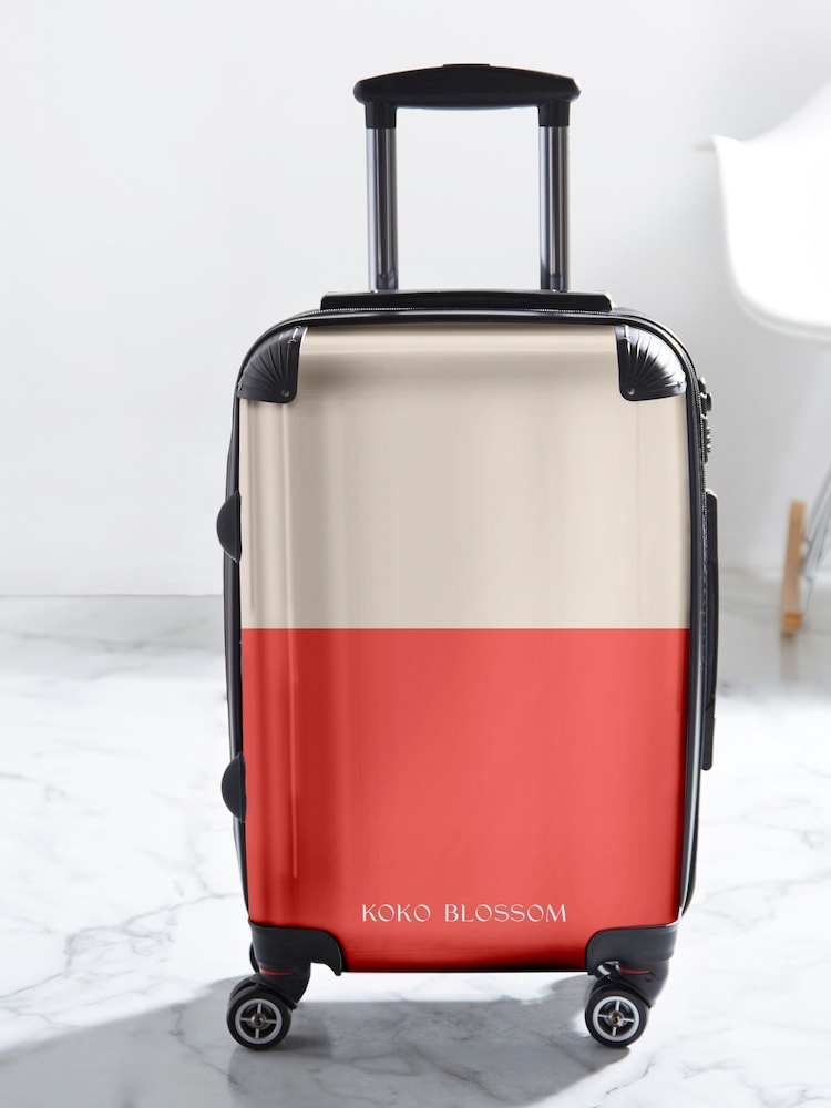 Koko Blossom Red Personalised Watermelon Vanilla Colourblock Suitcase - Image 2 of 2
