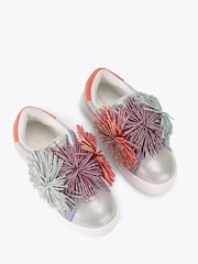 Kurt Geiger London Pink Mini Laney Pom Pom Trainers - Image 2 of 4