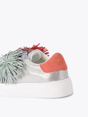Kurt Geiger London Pink Mini Laney Pom Pom Trainers - Image 3 of 4