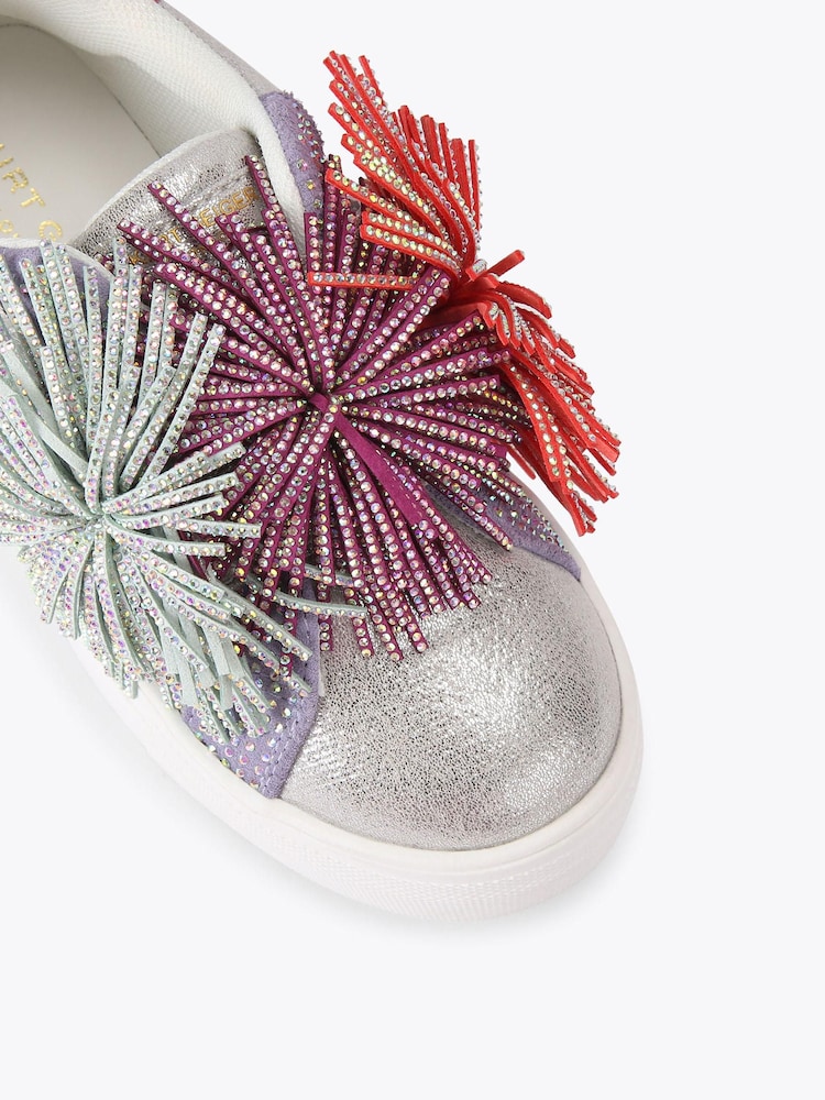 Kurt Geiger London Pink Mini Laney Pom Pom Trainers - Image 4 of 4 Kurt Geiger London Pink Mini Laney Pom Pom Trainers - Image 4 of 4