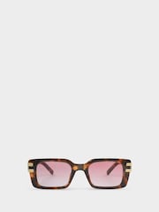 Katie Loxton Brown Malibu Rectangle Sunglasses - Image 2 of 5