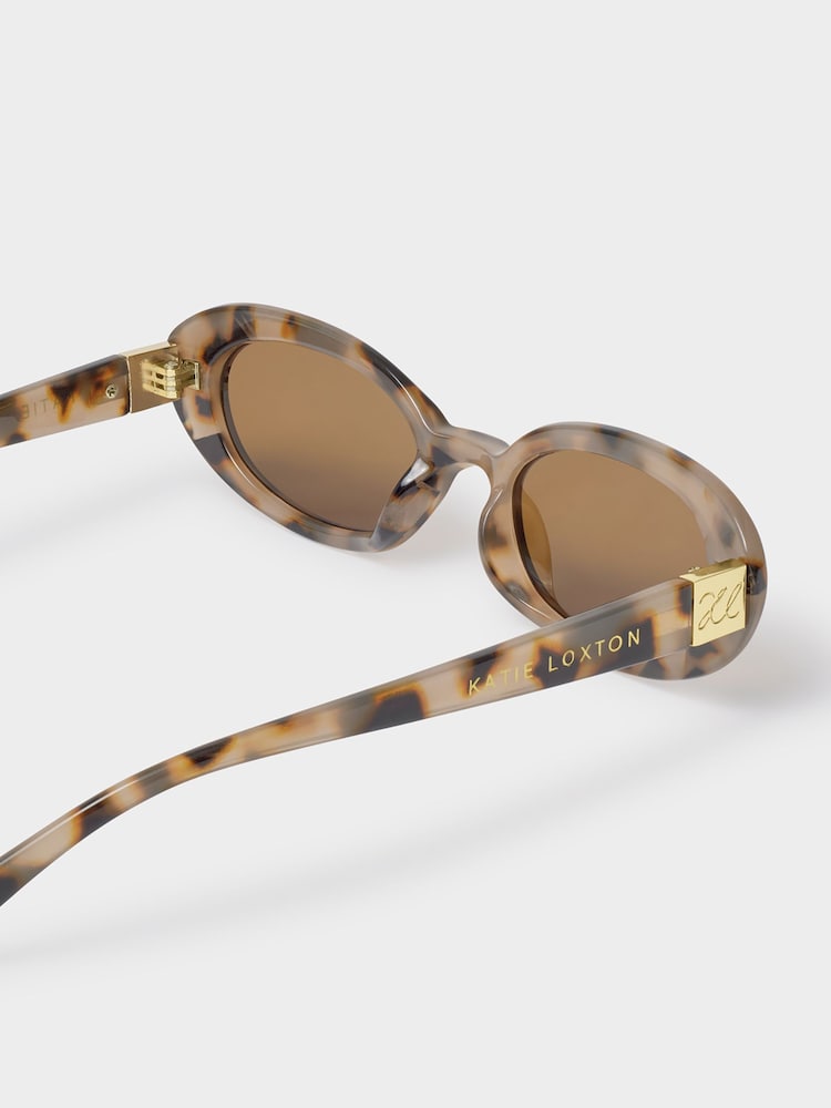 Katie Loxton Brown Nissi Slim Oval Sunglasses - Image 1 of 6 Katie Loxton Brown Nissi Slim Oval Sunglasses - Image 1 of 6