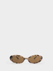 Katie Loxton Brown Nissi Slim Oval Sunglasses - Image 2 of 6