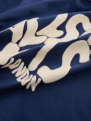 smALLSAINTS Navy Oversized Orlando Logo Crew Neck T-Shirt - Image 3 of 4