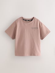 smALLSAINTS Pink Oversized Underground Crew Neck Cotton T-Shirt - Image 1 of 4