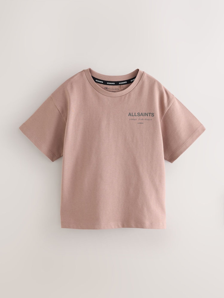 smALLSAINTS Pink Oversized Underground Crew Neck Cotton T-Shirt - Image 1 of 4